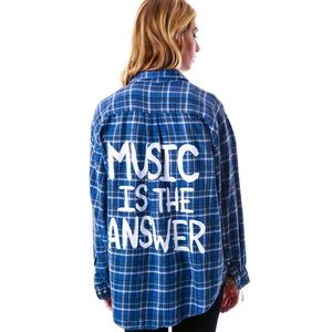 Vintage Jac Vanek “Music Is the Answer” Flannel
